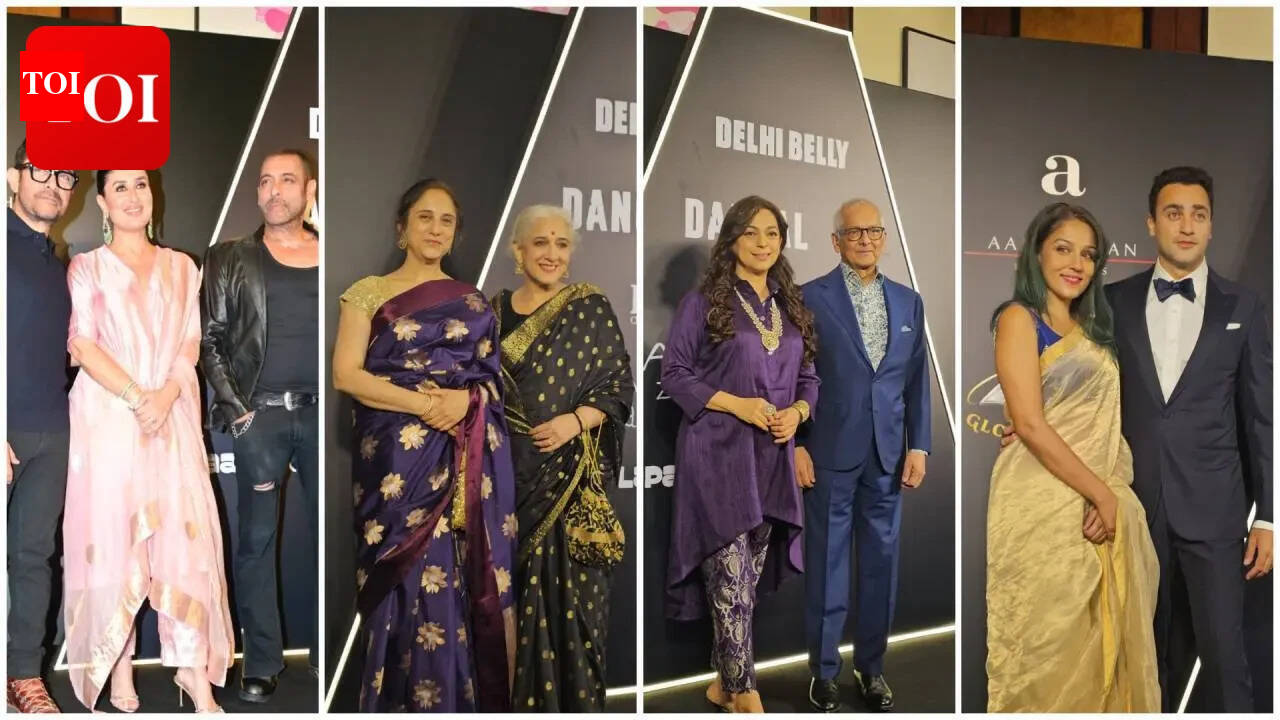 Salman Khans robuste nye look stjæler rampelyset på Lagaan bash; Kareena Kapoor, Juhi Chawla og Imran Khan-Lekha deltager i festligheder | Hindi film nyheder